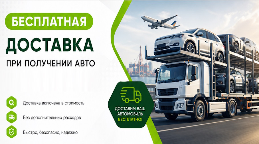 Акция! Бесплатная доставка по Лесосибирске при получении авто